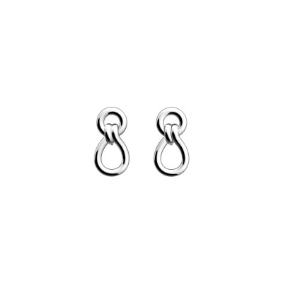 Boucles d'oreilles pendantes Les Georgettes Malice en laiton finition argentée, 25mm