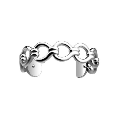 Bracelet manchette Les Georgettes Malice en laiton finition argentée, 14mm