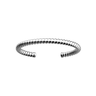 Bracelet jonc Les Georgettes Cordage en laiton finition argentée