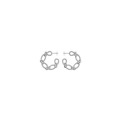 Boucles d'oreilles Les Georgettes Cordage en laiton finition argentée