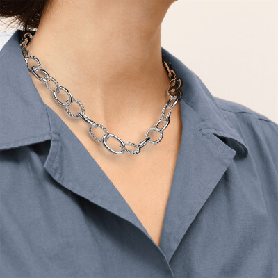 Collier Les Georgettes Cordage en laiton finition argentée