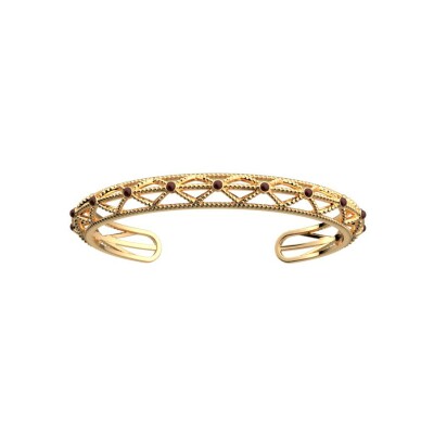 Bracelet Les Cadettes Broderie en laiton finition dorée et oxydes de zirconium