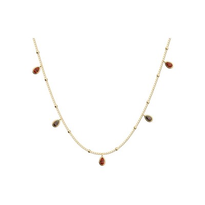 Collier Les Cadettes Cristal en laiton finition dorée et oxydes de zirconium