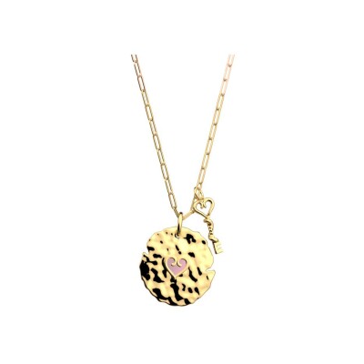 Collier Les Cadettes Promesse en laiton finition dorée et laque