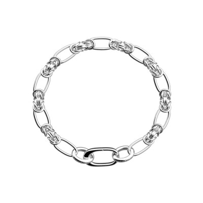 Bracelet Les Cadettes Rock en laiton finition argentée, 19 cm