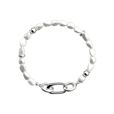 Bracelet Les Cadettes Rock en laiton finition argentée, 19 cm
