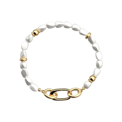 Bracelet Les Cadettes Rock en laiton finition dorée, 19 cm