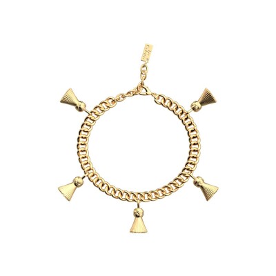 Bracelet Les Cadettes Vintage en laiton finition argentée, 20.5 cm