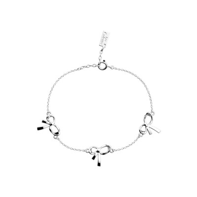 Bracelet Les Cadettes Ruban en laiton finition argentée, 19.5 cm