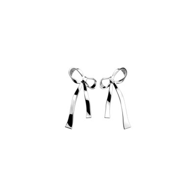Boucles d'oreilles pendantes Les Cadettes Ruban en laiton finition argentée