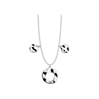 Collier Les Georgettes Pure Organique en laiton finition argentée, 45 cm, 20mm