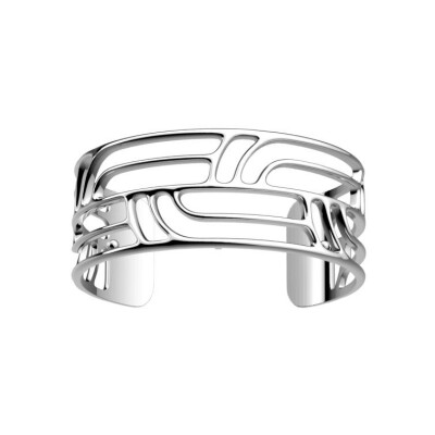 Bracelet manchette Les Georgettes Moderne en laiton finition argentée, 25mm