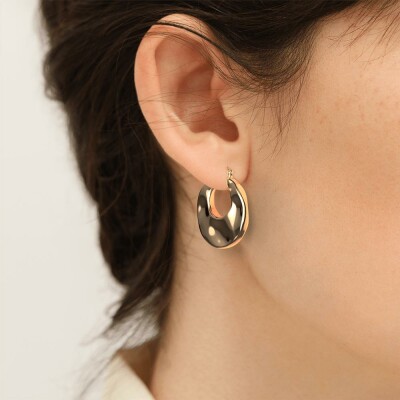 Boucles d'oreilles créoles Les Georgettes Favorite en acier doré