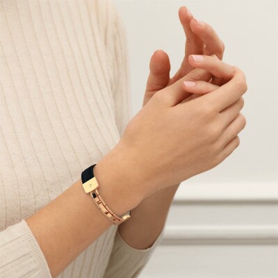 Cuir pour bracelet Les Georgettes Twist Noir, 14mm