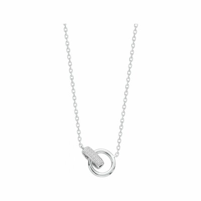 Collier mono-motif en argent et oxydes de zirconium