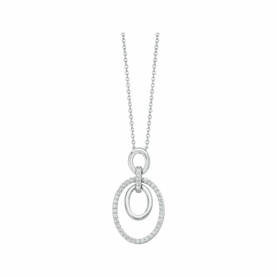 Collier mono-motif en argent et oxydes de zirconium