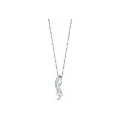 Collier motif vague en argent et oxyde de zirconium