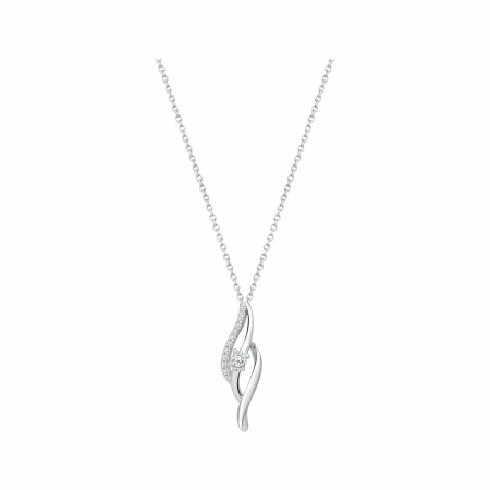 Collier mono-motif en argent et oxydes de zirconium