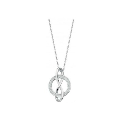 Collier motif cercle en argent et oxyde de zirconium