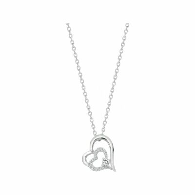 Collier mono-motif en argent et oxydes de zirconium