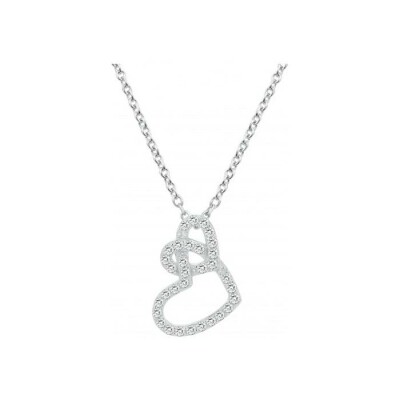 Collier coeur en argent et oxyde de zirconium