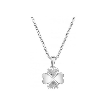 Collier feuille en argent et oxyde de zirconium