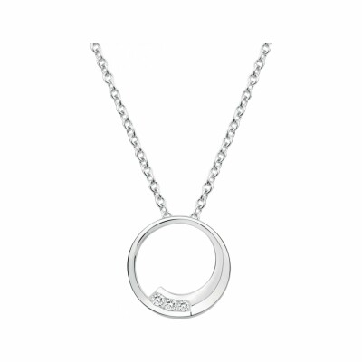 Collier mono-motif en argent et oxydes de zirconium