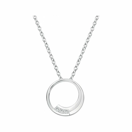 Collier mono-motif en argent et oxydes de zirconium