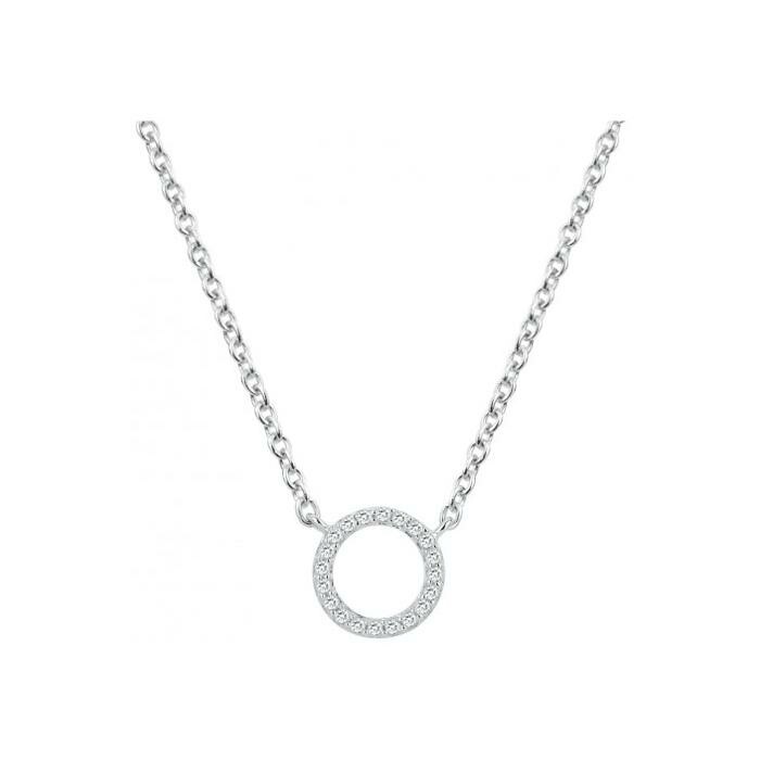 Collier motif cercle en argent et oxyde de zirconium