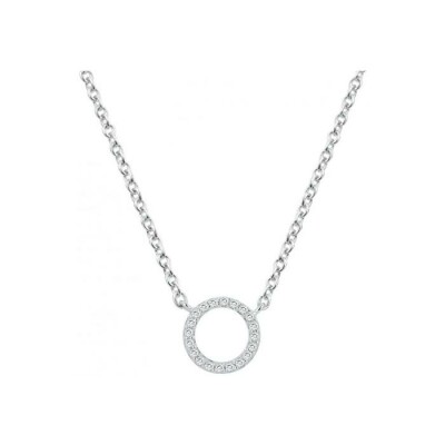 Collier motif cercle en argent et oxyde de zirconium