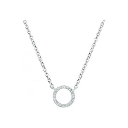 Collier motif cercle en argent et oxyde de zirconium