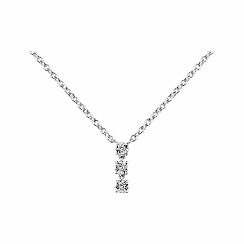 Collier mono-motif en argent et oxydes de zirconium