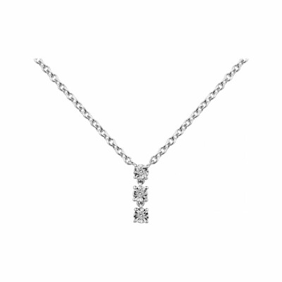 Collier mono-motif en argent et oxydes de zirconium