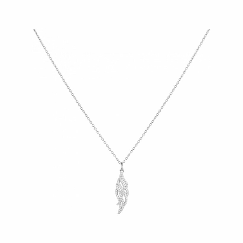 Collier mono-motif en argent et oxydes de zirconium