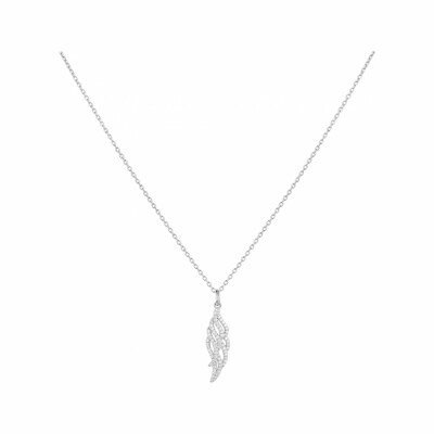 Collier mono-motif en argent et oxydes de zirconium