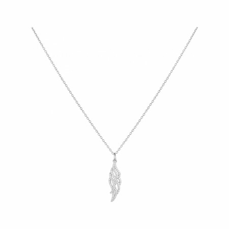 Collier mono-motif en argent et oxydes de zirconium