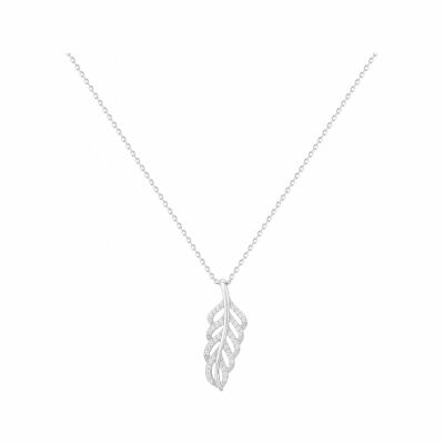 Collier mono-motif en argent et oxydes de zirconium