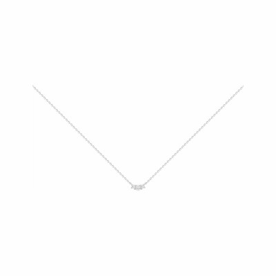 Collier mono-motif en argent et oxydes de zirconium