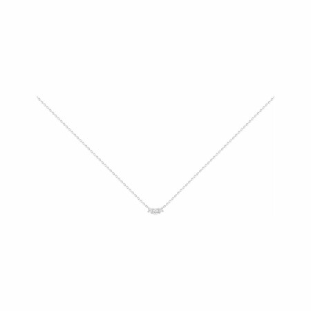 Collier mono-motif en argent et oxydes de zirconium