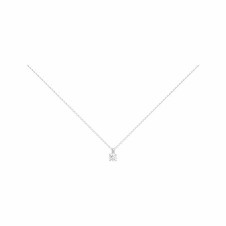 Collier mono-motif en argent et oxyde de zirconium