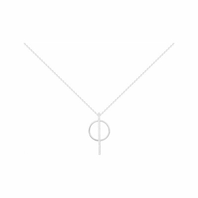 Collier Y en argent et oxydes de zirconium