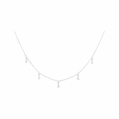 Collier multi-chaînes en argent et oxydes de zirconium