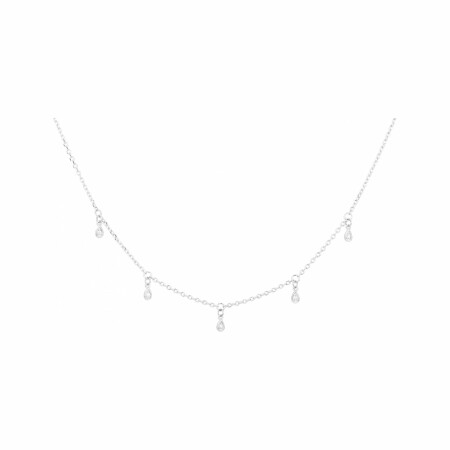 Collier multi-chaînes en argent et oxydes de zirconium