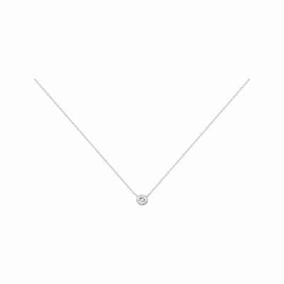 Collier mono-motif en argent et oxyde de zirconium