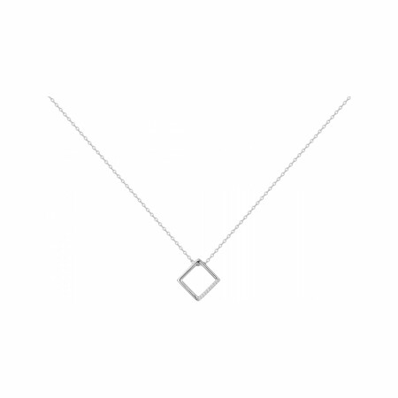 Collier mono-motif en argent et oxydes de zirconium