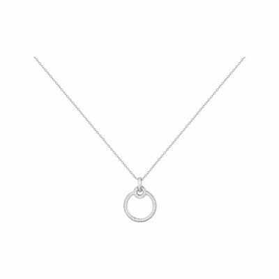 Collier mono-motif en argent et oxydes de zirconium