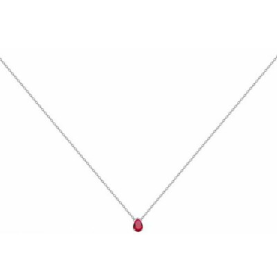 Collier en argent et spinelle rouge