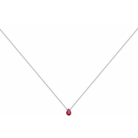 Collier en argent et spinelle rouge