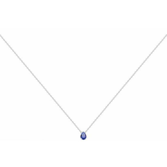 Collier en argent et spinelle bleue