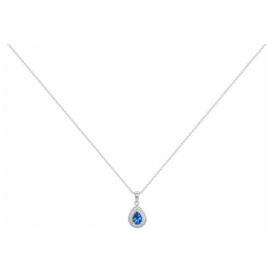 Collier en argent, spinelle bleue et oxyde de zirconium